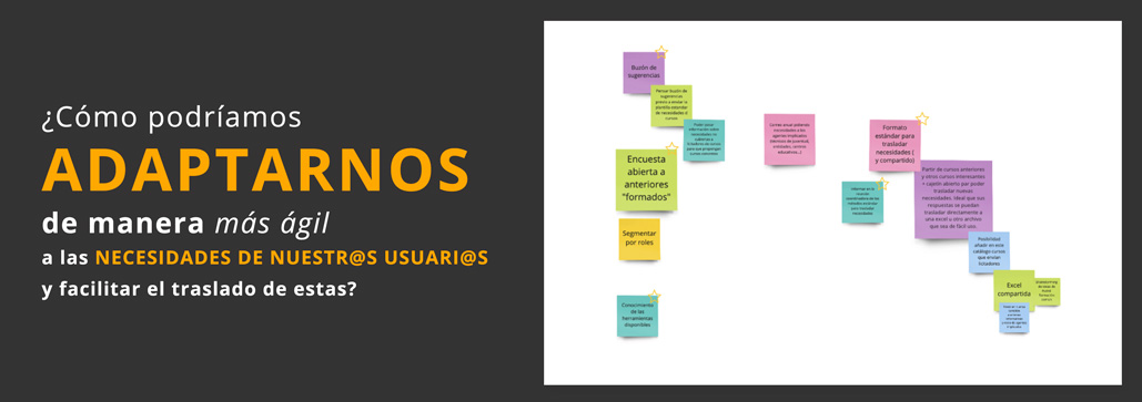 Ideas para el reto de adaptación agil a las necesidades de los usuarios
